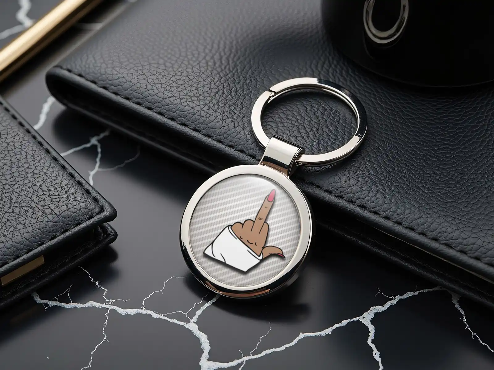 Custom Keychain Metallic Finish and Premium Design